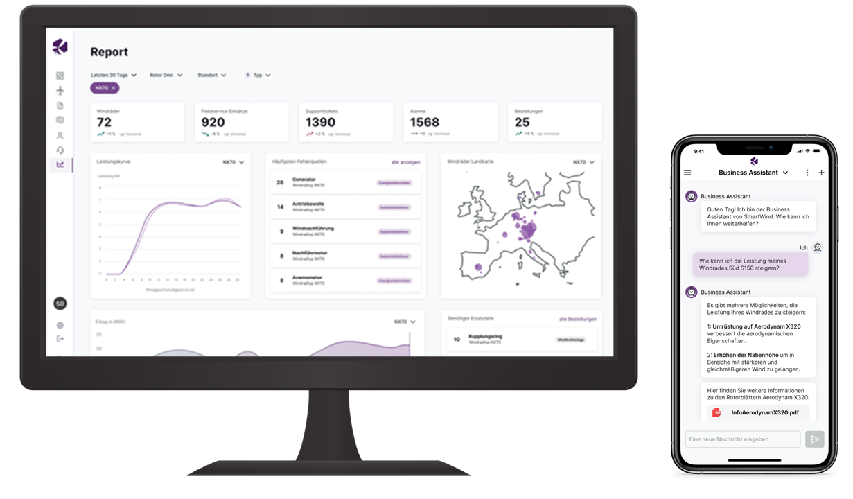 Computerbildschirm und Telefon, die Softwareentwicklung und Digitalisierungsprojekte darstellen.